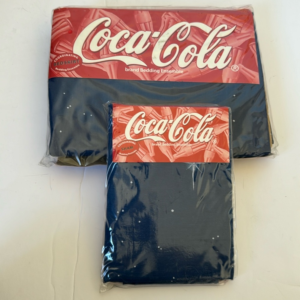 Vintage Coke Full Bedding Skirt With Sham